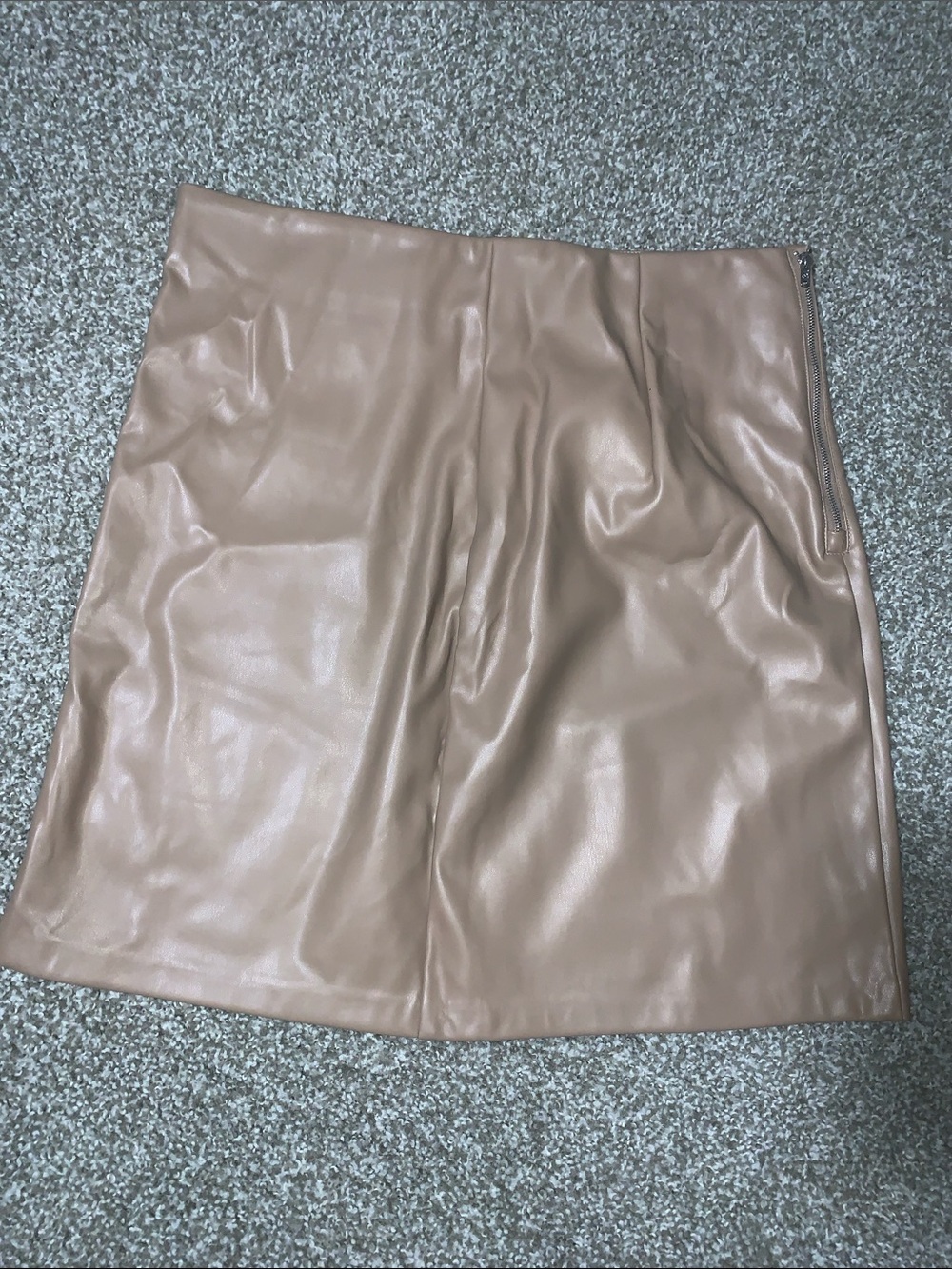 Faux Leather Mini Skirt in Blush Taupe